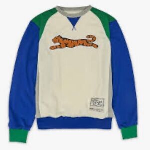 Le Tigre Retro crewneck tiger men’s small EUC green and blue